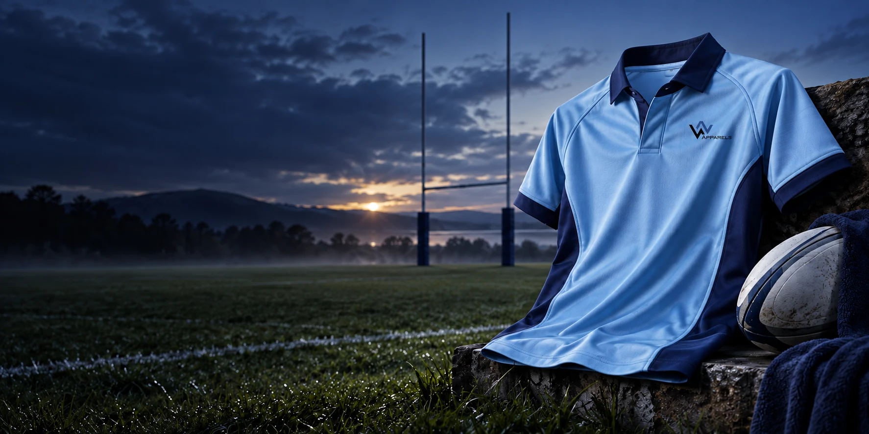Rugby apparel campaign concept at its sporting venue