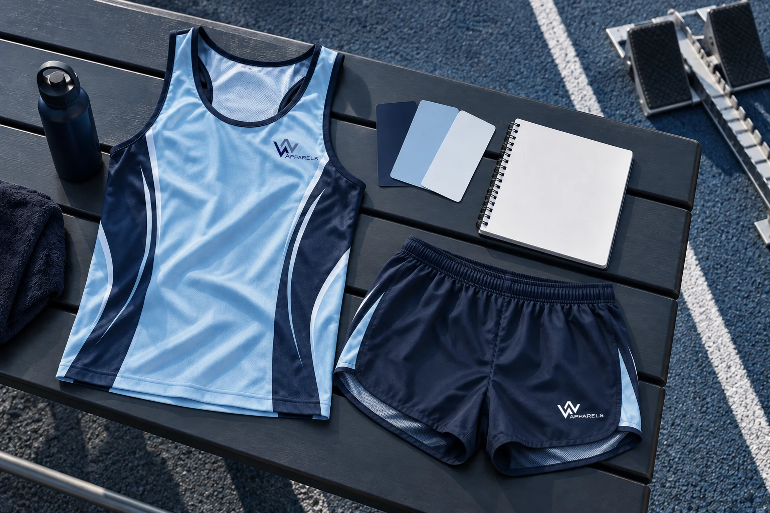 Athletics kit range laid out for an order brief