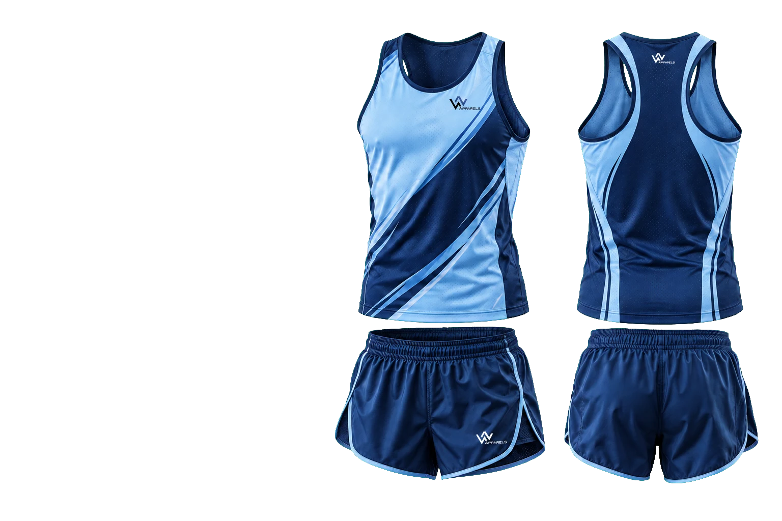 Athletics kit concept: front, back and coordinating garments