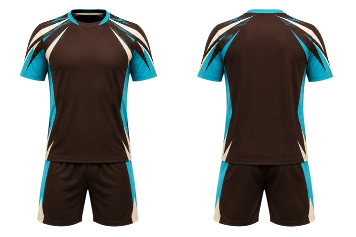 Front and back view of dark chocolate angular shoulder burst racket sports racket match kit