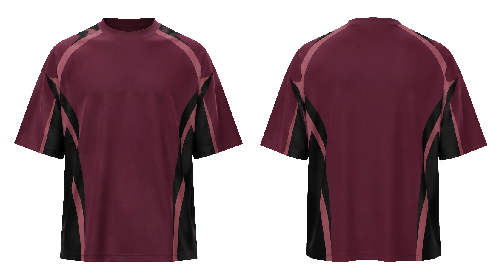 Core Slouch Tee — Burgundy rhinestone product front and back preview