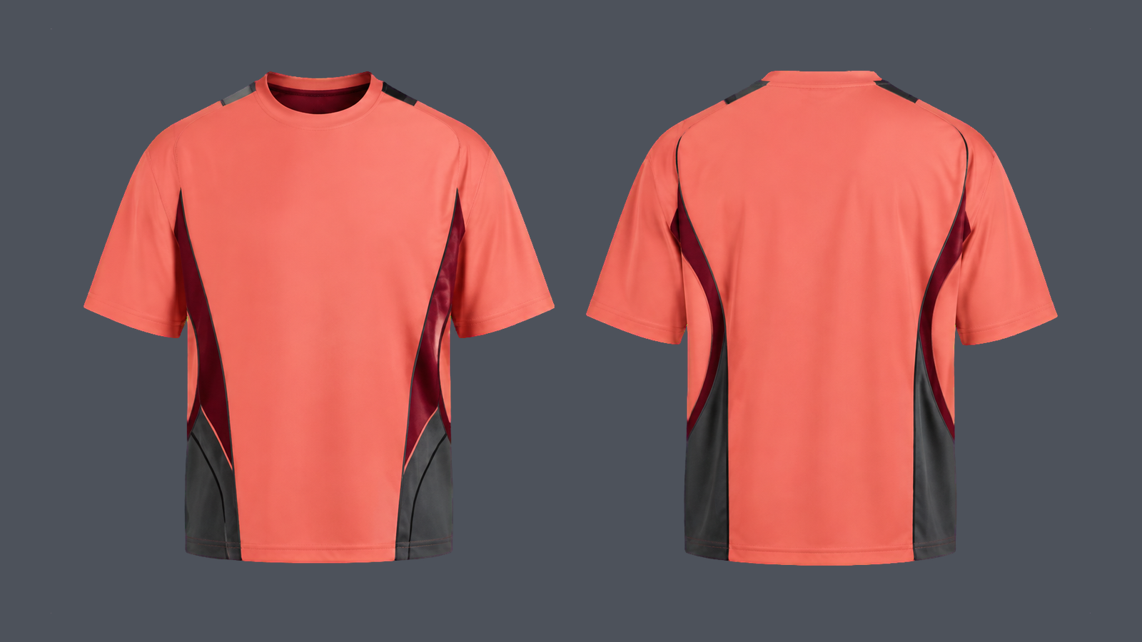 Motion Wide Tee — Coral, original colour preview
